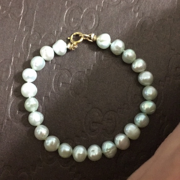 🖤Blue pearl 💕14kgf BABY bracelet - Picture 2 of 9